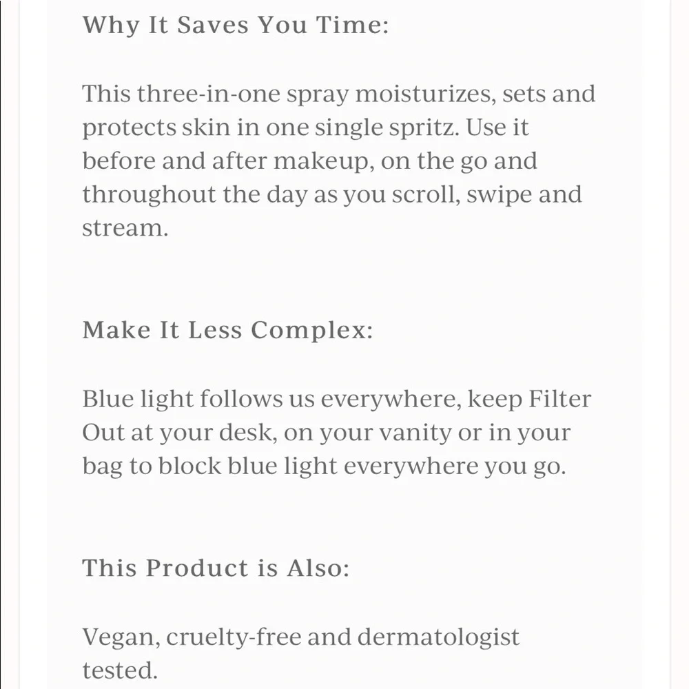 🌿 COMPLEX CULTURE Filter Out Daily Blue Light Defense Mist